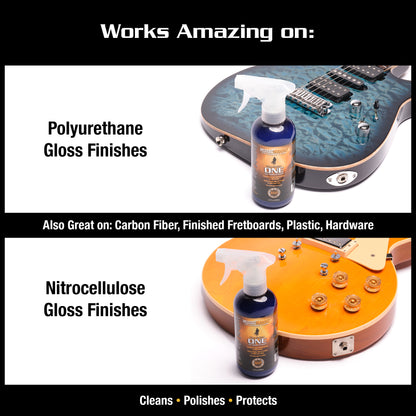 MusicNomad MN150 Guitar ONE All-in-1 Cleaner, Polish, and Wax, 12 oz.