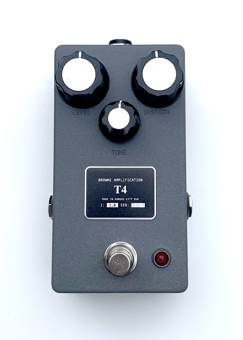  BROWNE AMPLIFICATION T4 FUZZ PEDAL TOP VIEW